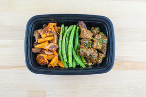 Organic beef with green beans & sweet potato
